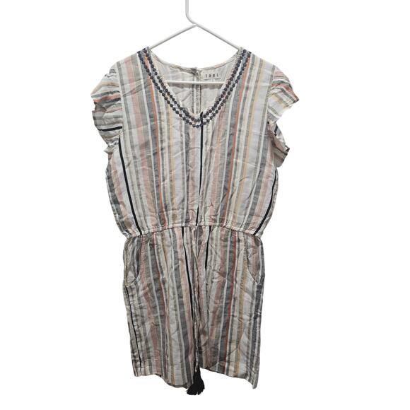 Anthropologie THML V-Neck Boho Romper Striped Size L - Picture 1 of 7